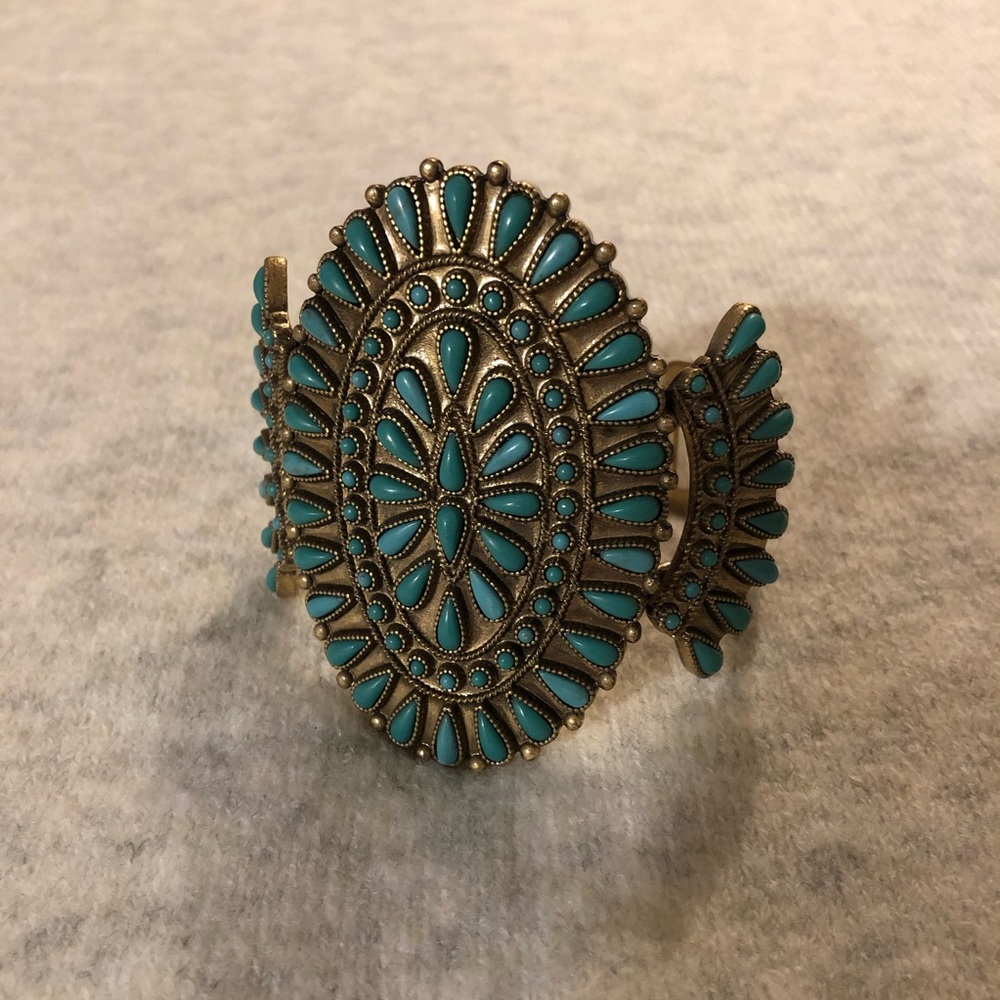 Lucky Brand Turquoise & Brass Cuff Bracelet